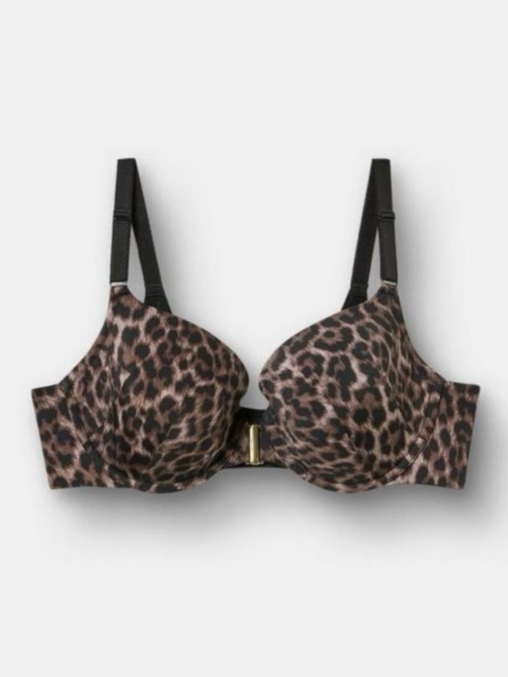 Torrid Perfect Coverage Lightly Lined Smooth Front-Close Bra - Leopard Brown 38D